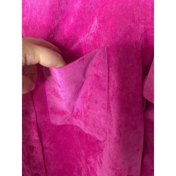Zara Pink Corduroy Shirt Jacket Size Small - Picture 5 of 10